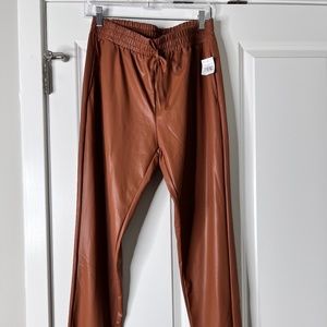 Faux Leather joggers